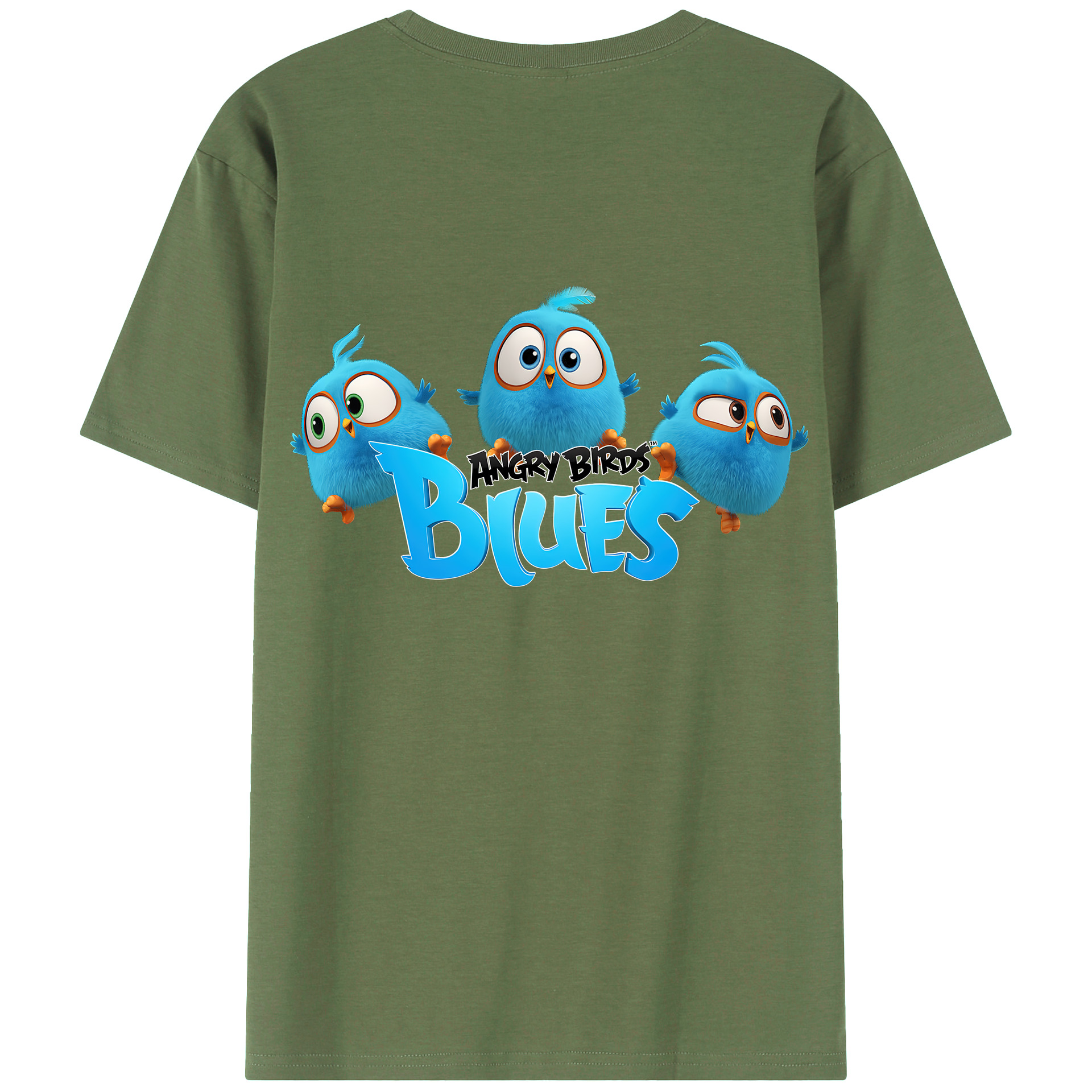（画像用） Angry Birds アングリーバード 綿100％ メンズ半袖Tシャツ（バックプリント） 通気性